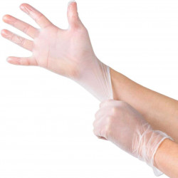 100Pcs Latex Gloves Disposable Medical Waterproof Clear Protective Hand Glove for Cooking Cleaning Food Preparation